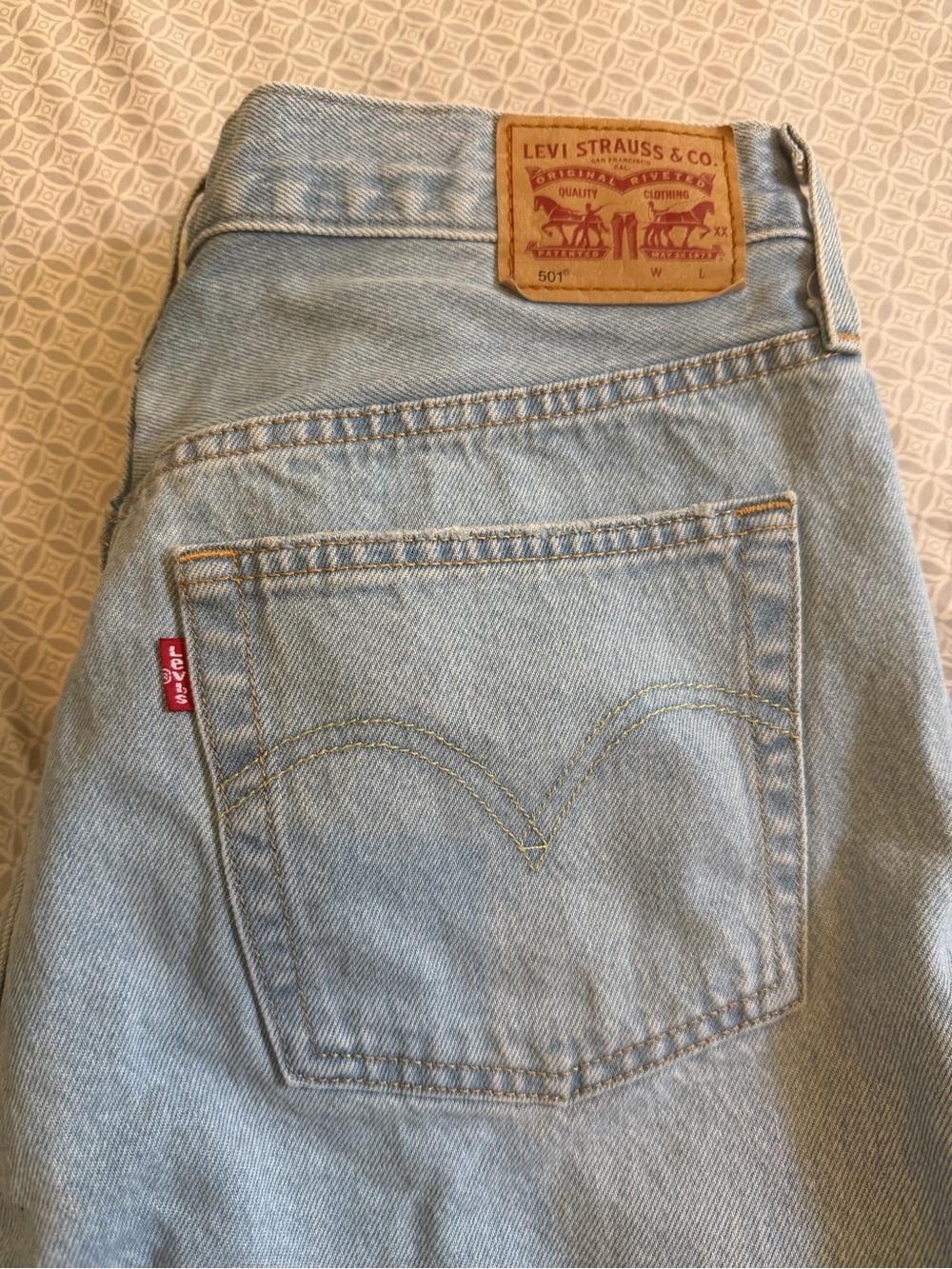 Levi's Light Blue 501 Denim Shorts